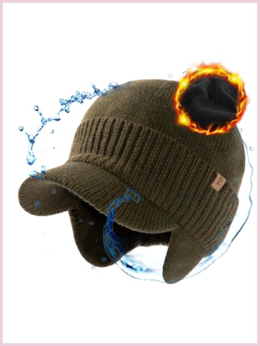 Merino Wool Waterproof Beanie with Ear Flaps